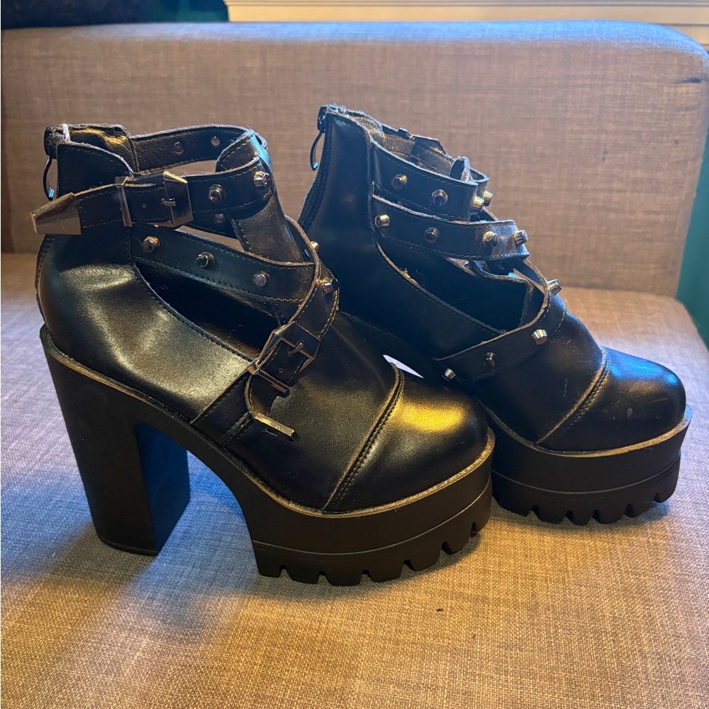 Black Platform Ankle Boots